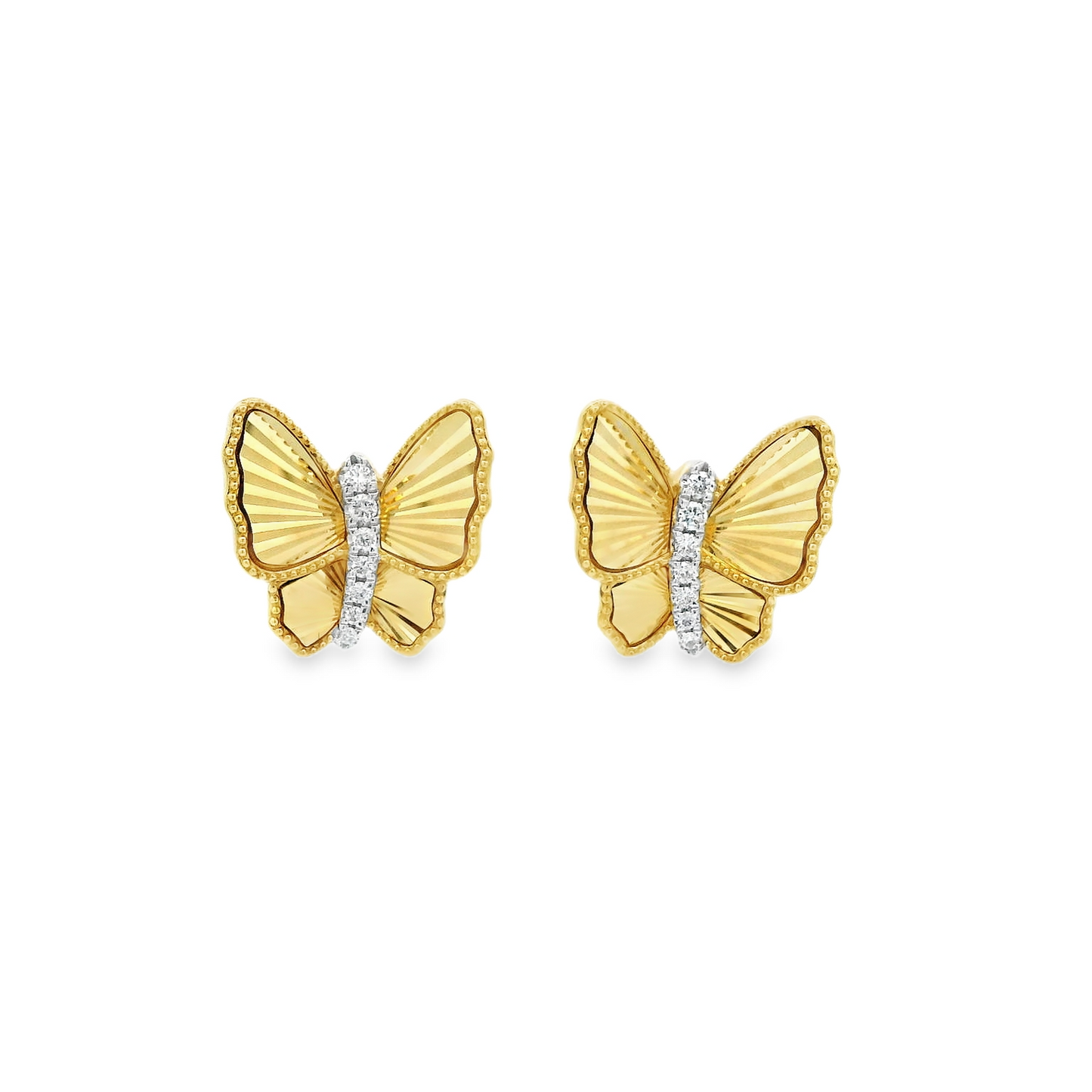0.13CTW Elegant Diamond Butterfly Earrings