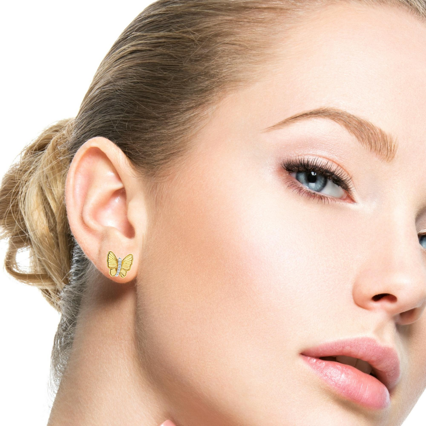 0.13CTW Elegant Diamond Butterfly Earrings