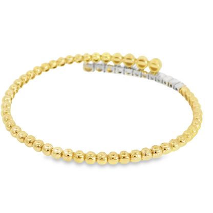 1.54CTW Round Brilliant Cut Elegant Gold and Diamond Bangle