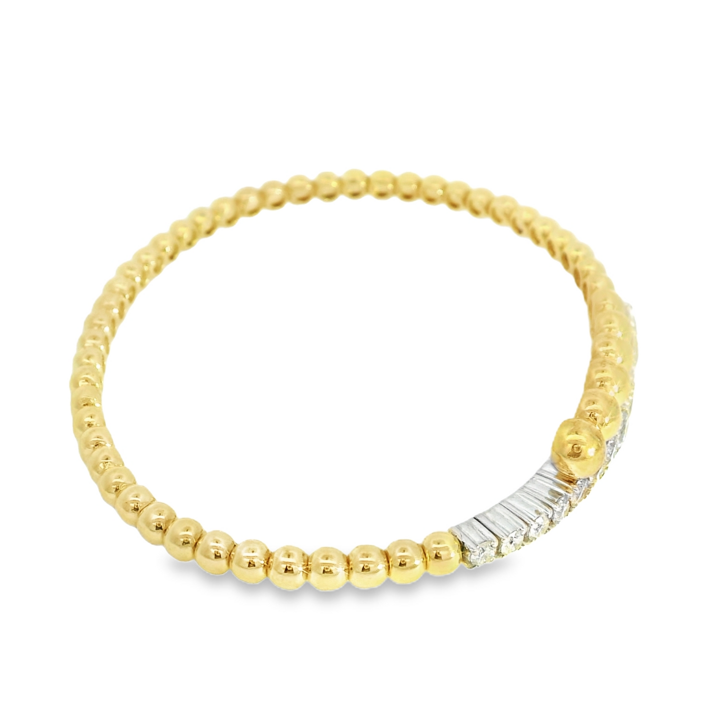 1.54CTW Round Brilliant Cut Elegant Gold and Diamond Bangle