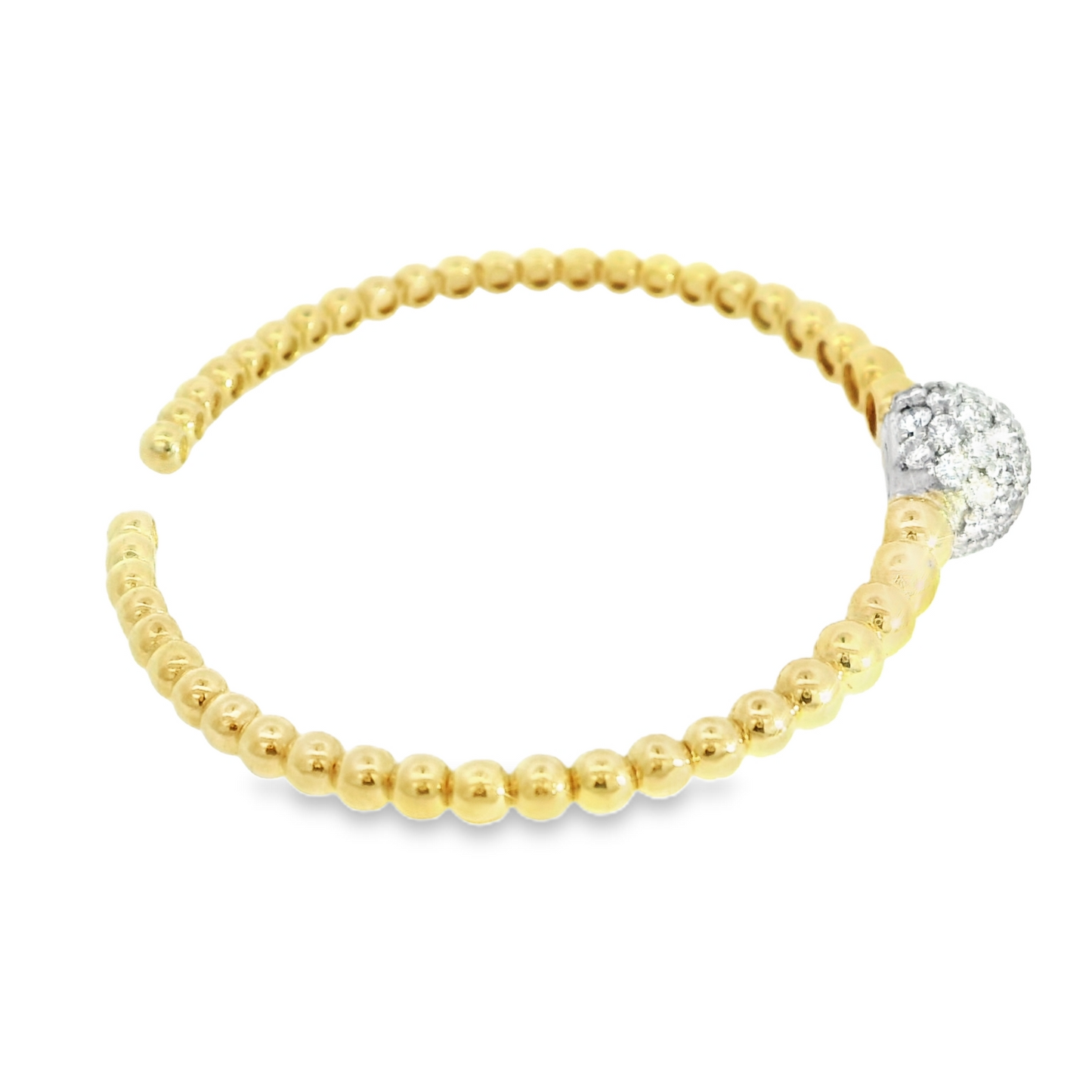 2.17CTW Round Brilliant Cut Elegant Gold Beaded Bracelet