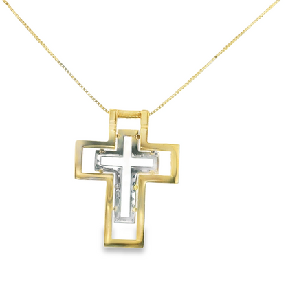 3.25CTW Round Brilliant Cut Elegant Diamond Cross Pendant