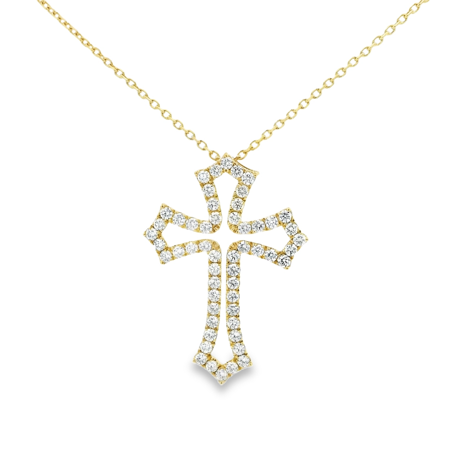 2.02CTW Round Brilliant Cut Elegant Diamond Cross Pendant