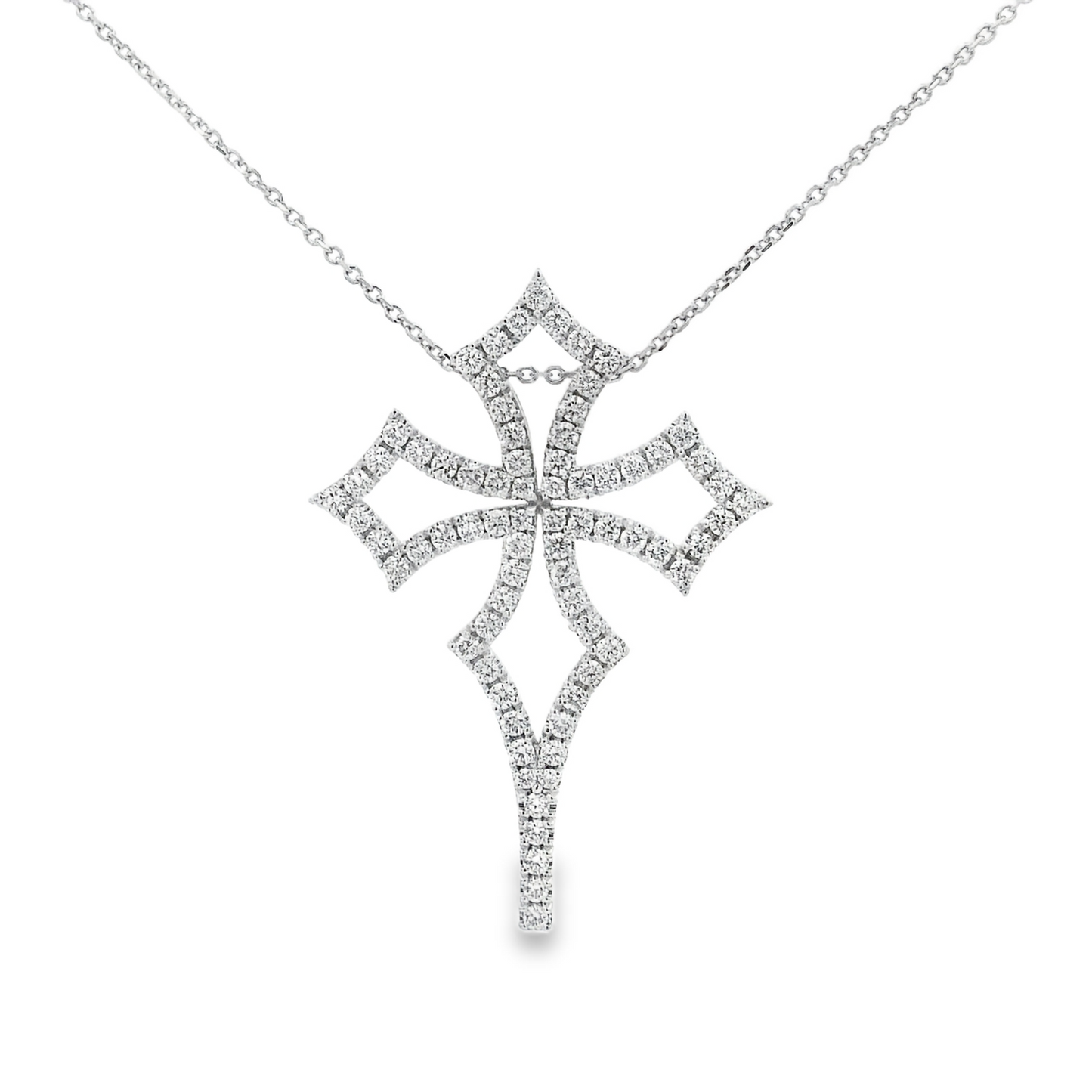 2.60CTW Round Brilliant Cut Elegant Diamond Cross Pendant