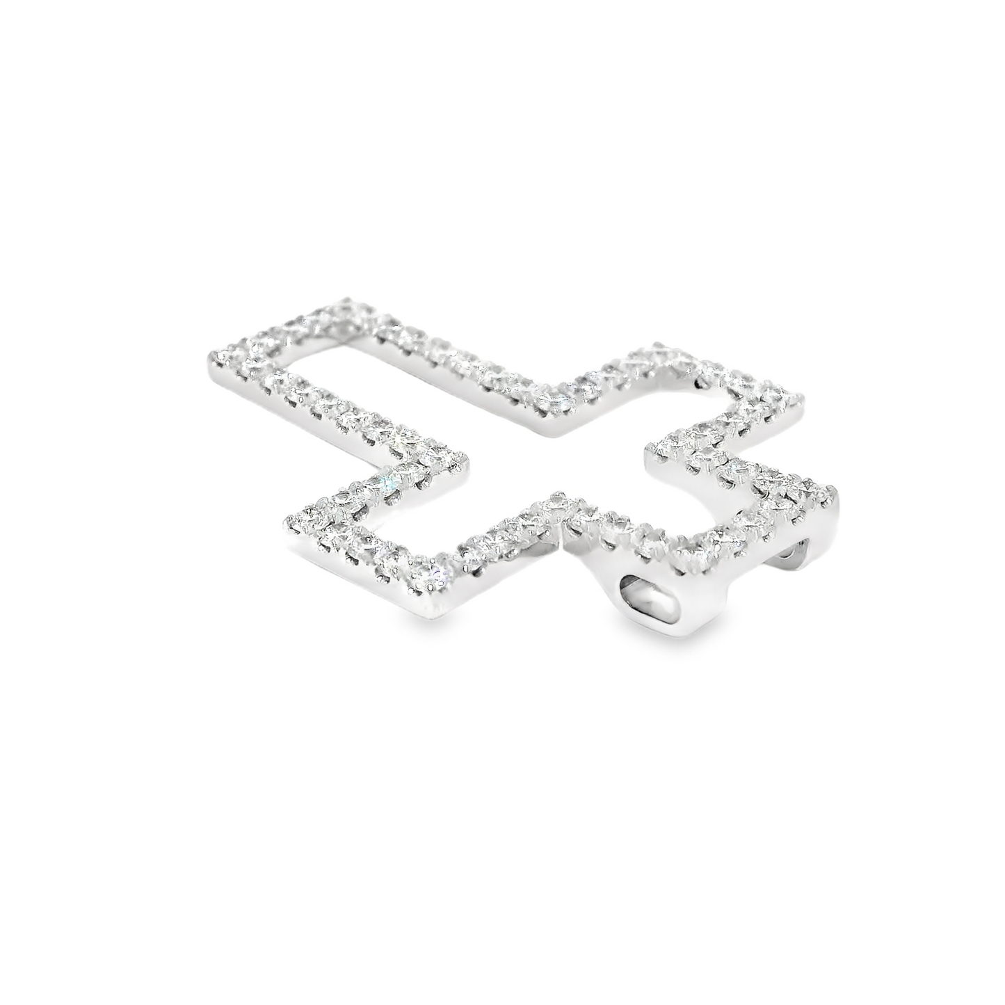 2.10 CTW Round Brilliant Cut Elegant Diamond Cross Pendant