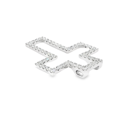 2.10 CTW Round Brilliant Cut Elegant Diamond Cross Pendant