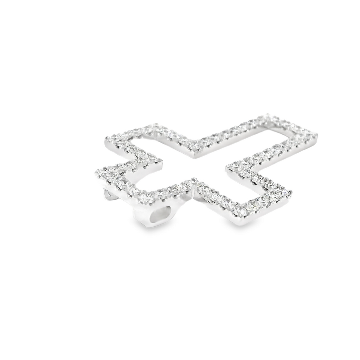 2.10 CTW Round Brilliant Cut Elegant Diamond Cross Pendant