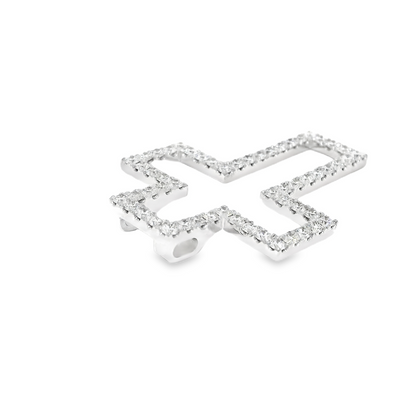 2.10 CTW Round Brilliant Cut Elegant Diamond Cross Pendant