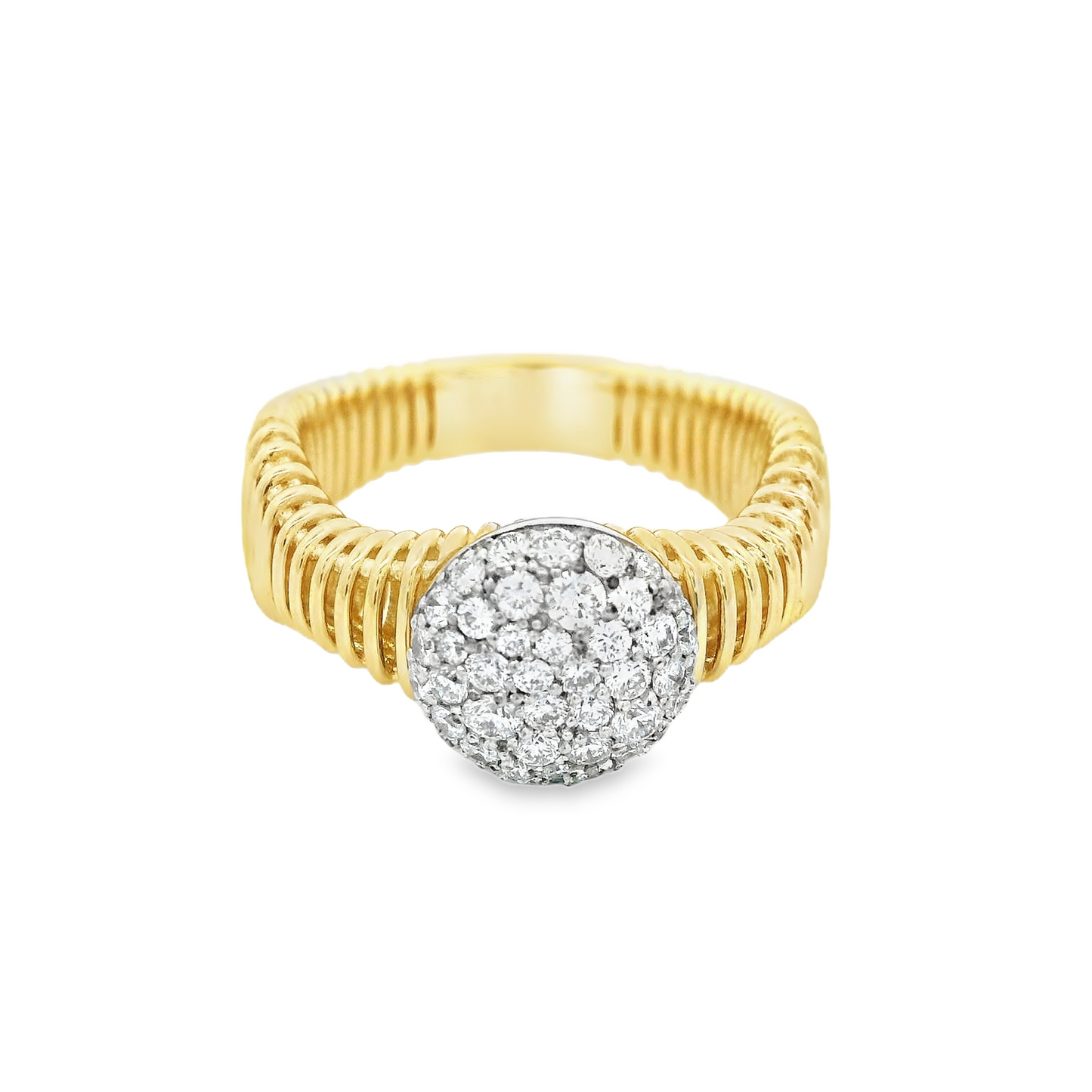 0.72CTW Elegant Round Pave Gold Diamond Ring