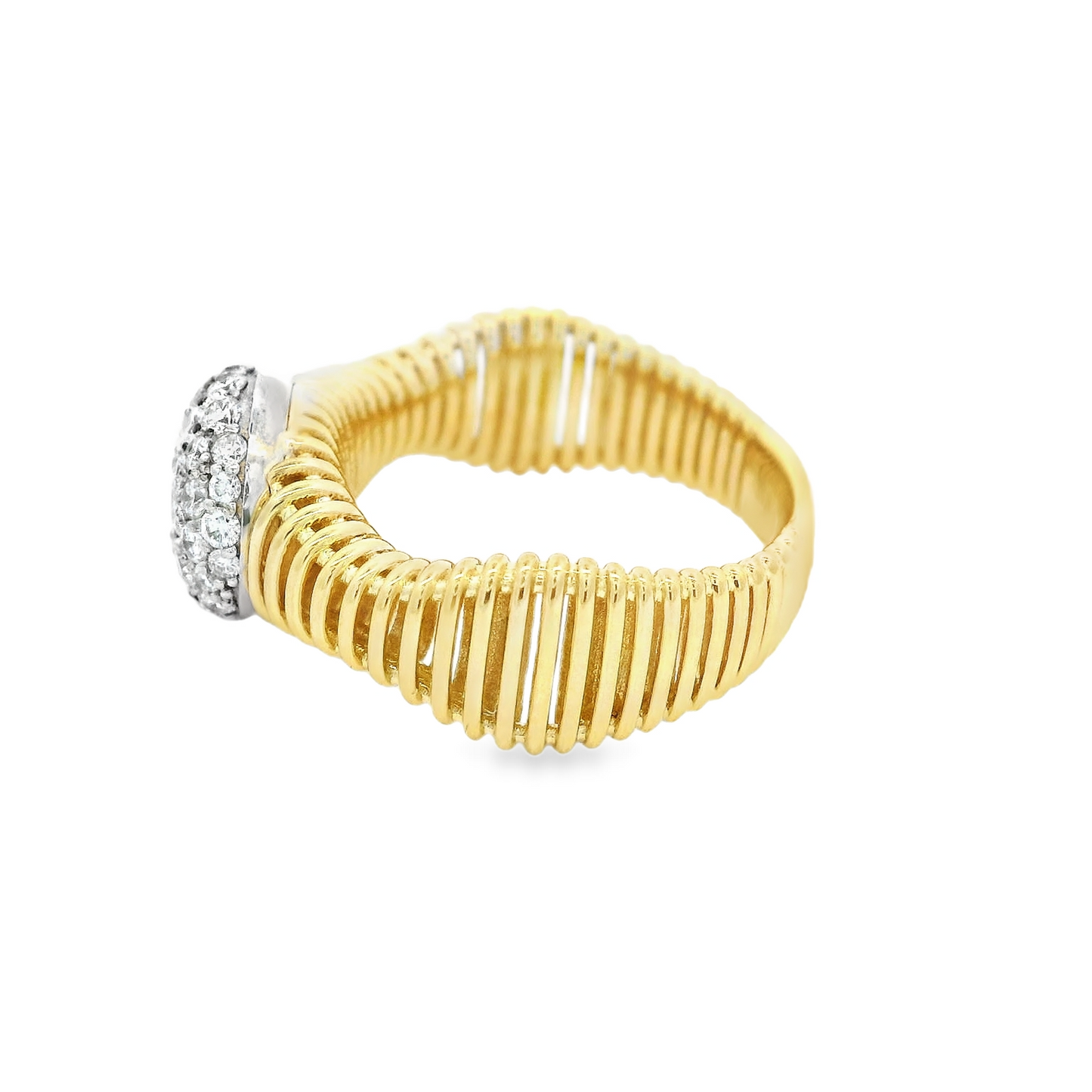 0.72CTW Elegant Round Pave Gold Diamond Ring