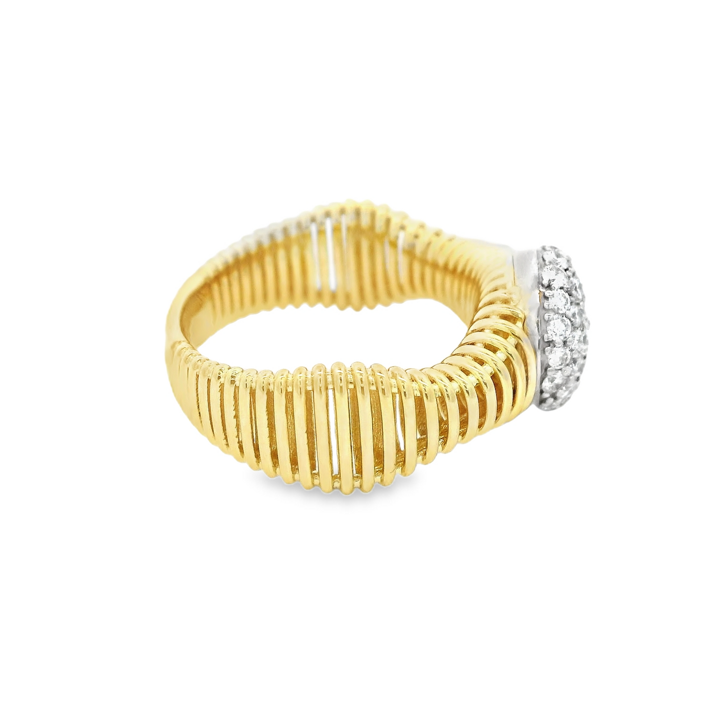 0.72CTW Elegant Round Pave Gold Diamond Ring