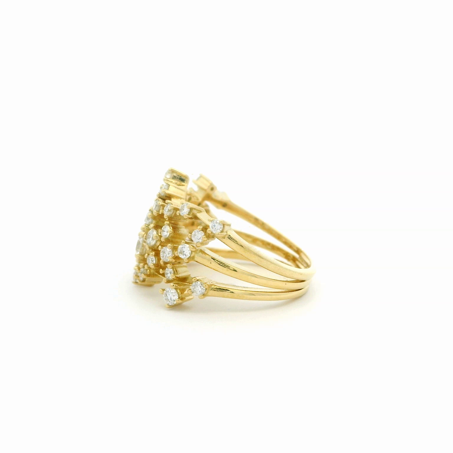 1.15CTW Elegant Gold Diamond Cluster Ring