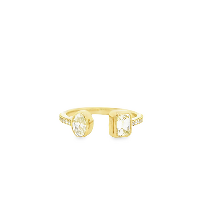 0.82CTW Open Elegant Gold Diamond Ring