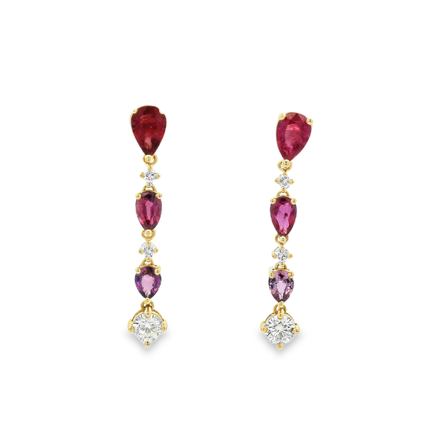 2.59CTW Elegant Ruby Drop Earrings