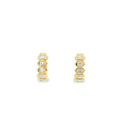 0.62CTW Elegant Gold Earrings with Diamonds