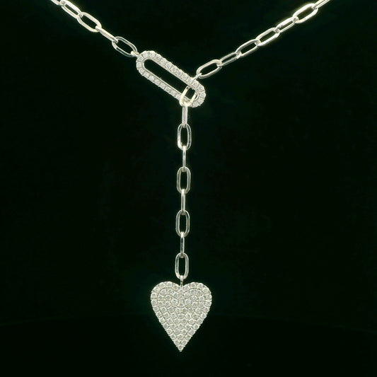 0.82CTW Elegant Heart Pendant Diamond Necklace