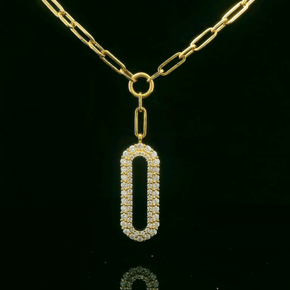 1.43CTW Elegant Diamond Gold Pendant Necklace