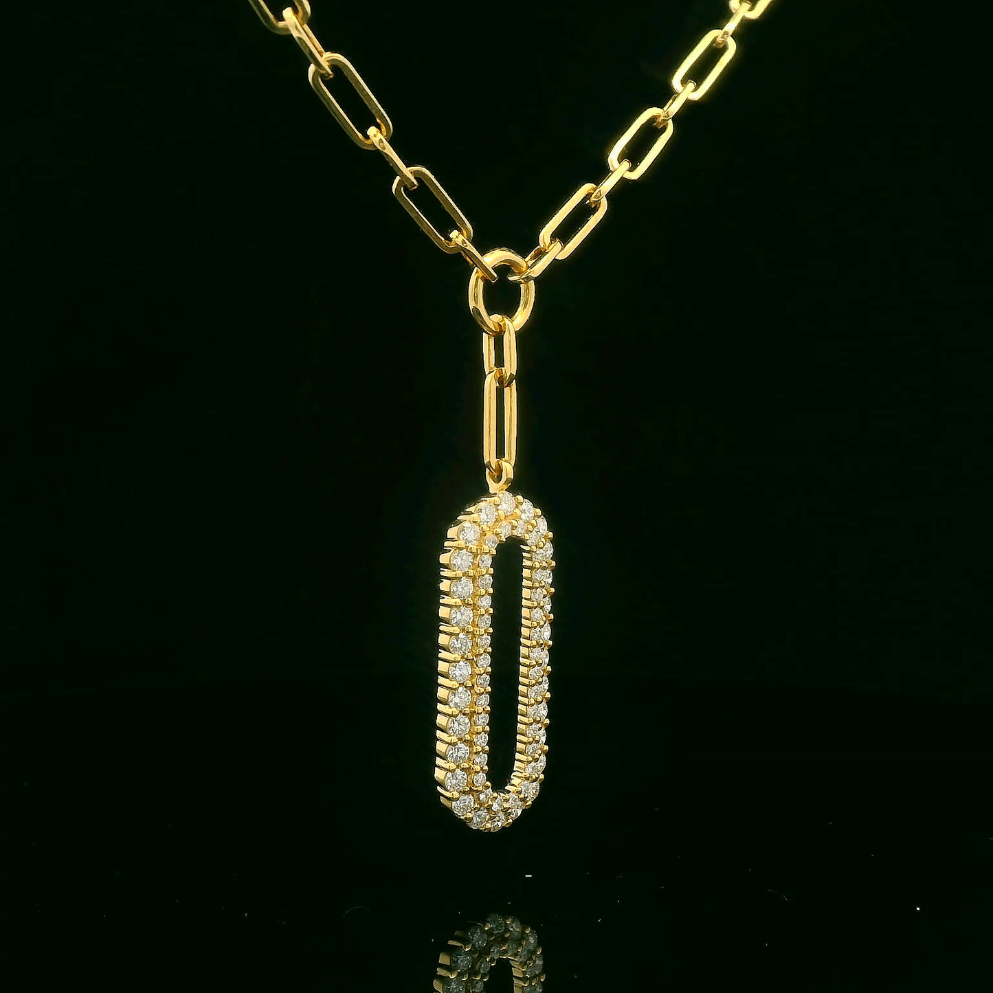 1.43CTW Elegant Diamond Gold Pendant Necklace