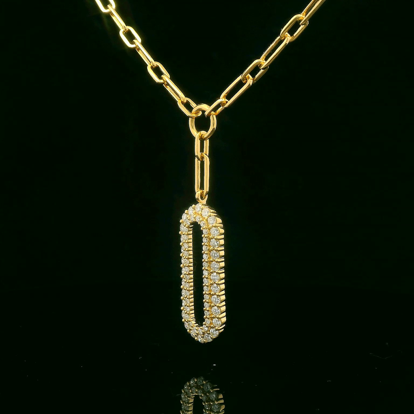 1.43CTW Elegant Diamond Gold Pendant Necklace