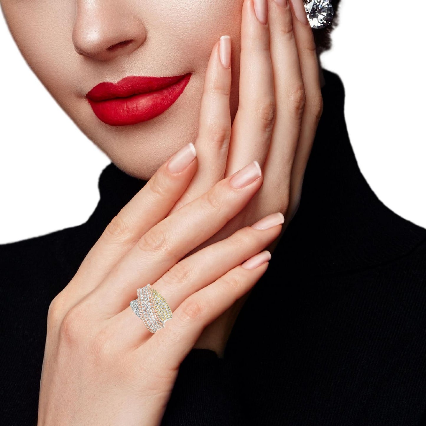 2.89CTW Round Brilliant Cut Elegant Diamond-Studded Ring