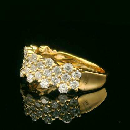 1.50CTW Round Brilliant Cut Elegant Gold Diamond Ring