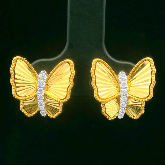 0.13CTW Elegant Diamond Butterfly Earrings