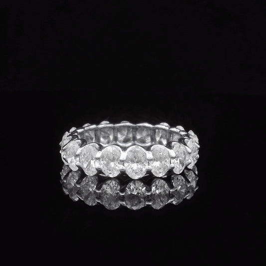 4.32CTW Elegant Oval Cut Diamond Eternity Ring