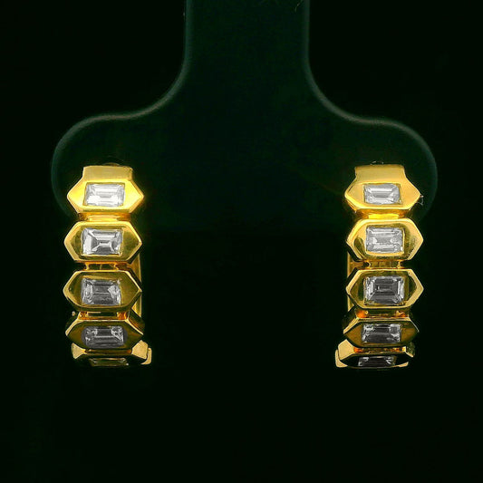 0.62CTW Elegant Gold Earrings with Diamonds