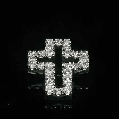 0.28CTW Elegant Silver Cross Pendant