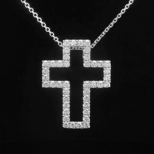 1.60CTW Round Brilliant Cut Elegant Diamond Cross Pendant