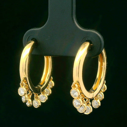 0.65CTW Elegant Gold Hoop Earrings