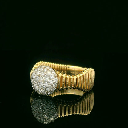 0.72CTW Elegant Round Pave Gold Diamond Ring