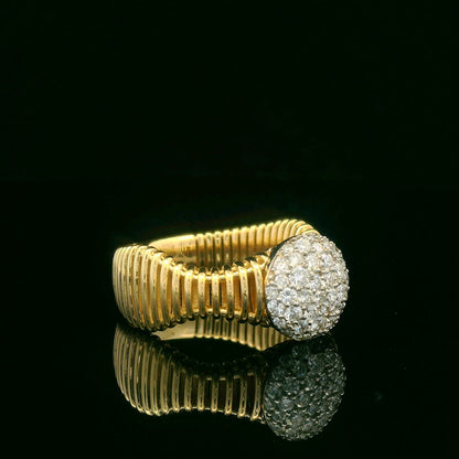 0.72CTW Elegant Round Pave Gold Diamond Ring