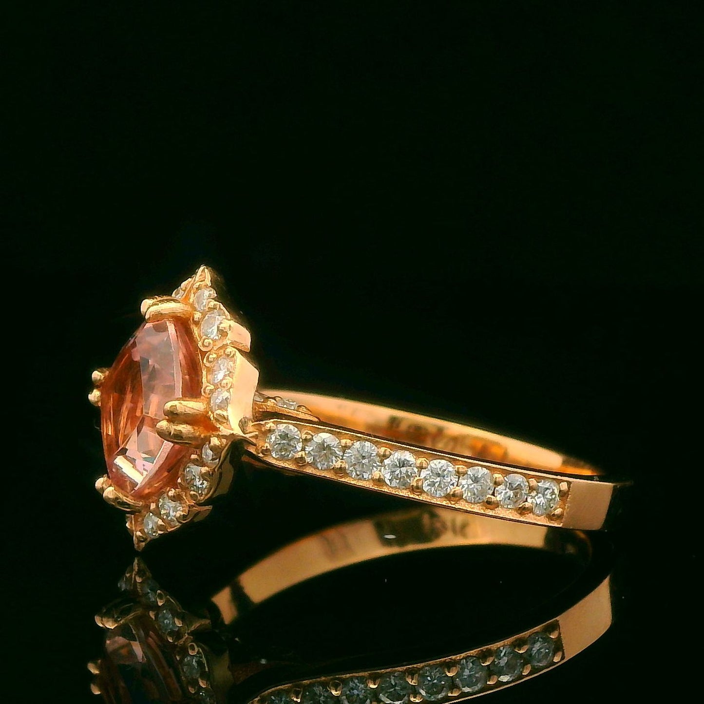 1.38CTW Elegant Morganite Diamond Rose Gold Ring