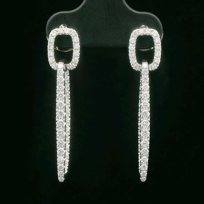 0.85CTW Round Brilliant Cut Elegant Diamond Drop Earrings