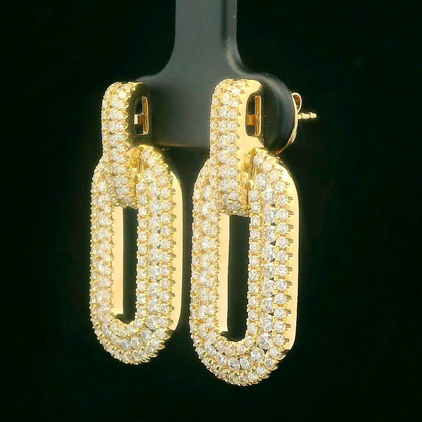 2.59CTW Round Brilliant Cut Elegant Gold Diamond Earrings