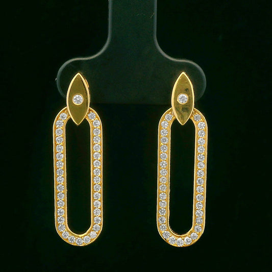 0.55CTW Elegant Gold and Diamond Earrings