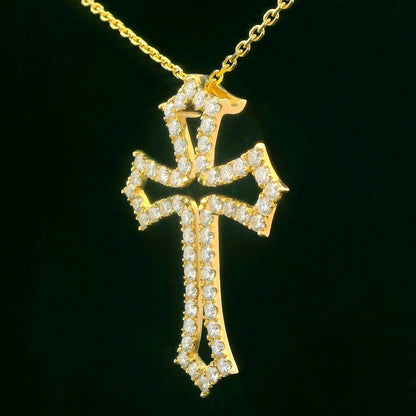 2.02CTW Round Brilliant Cut Elegant Diamond Cross Pendant