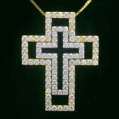 3.25CTW Round Brilliant Cut Elegant Diamond Cross Pendant