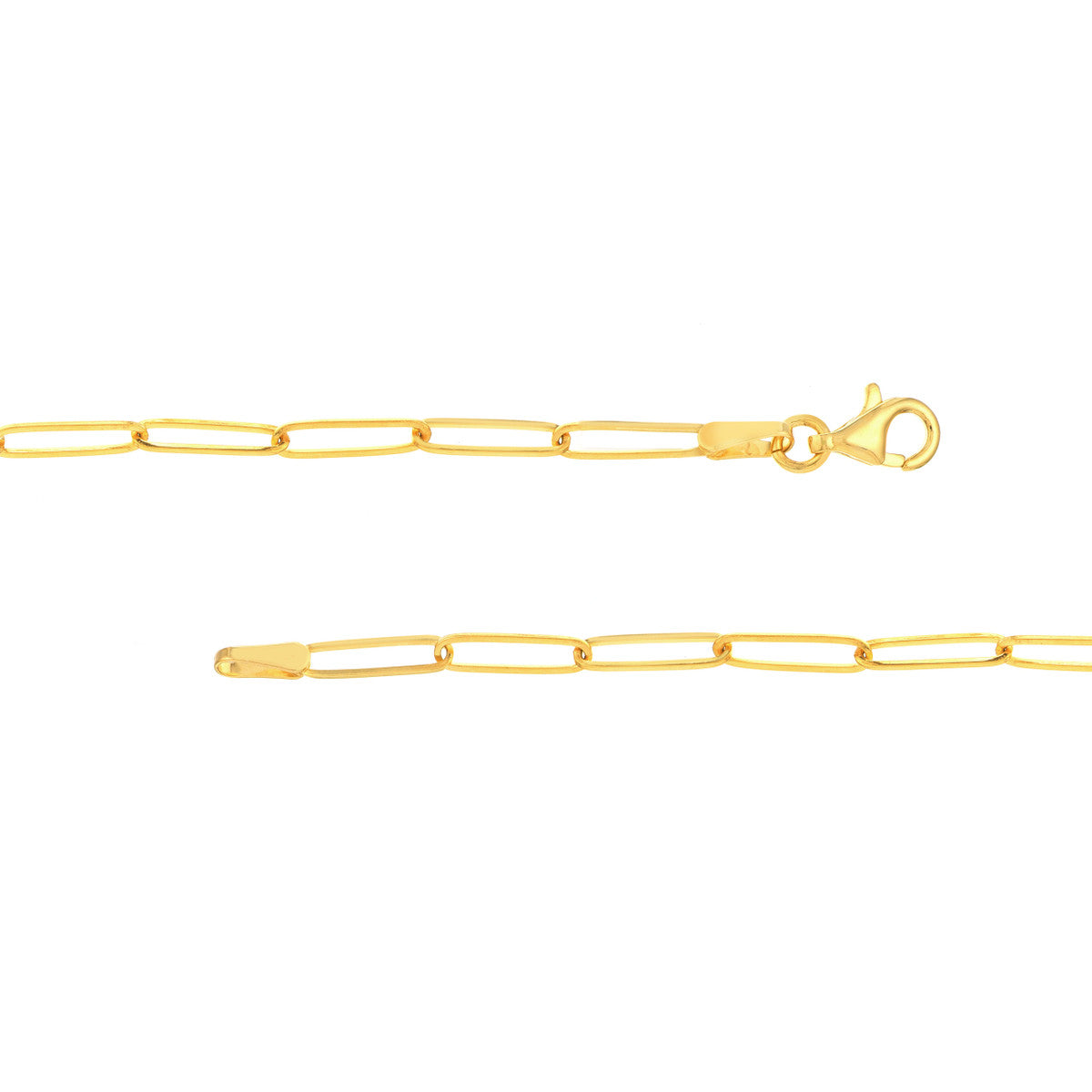 Paper Clip Necklace w/Rounded Engravable Bar 14K Yellow Gold