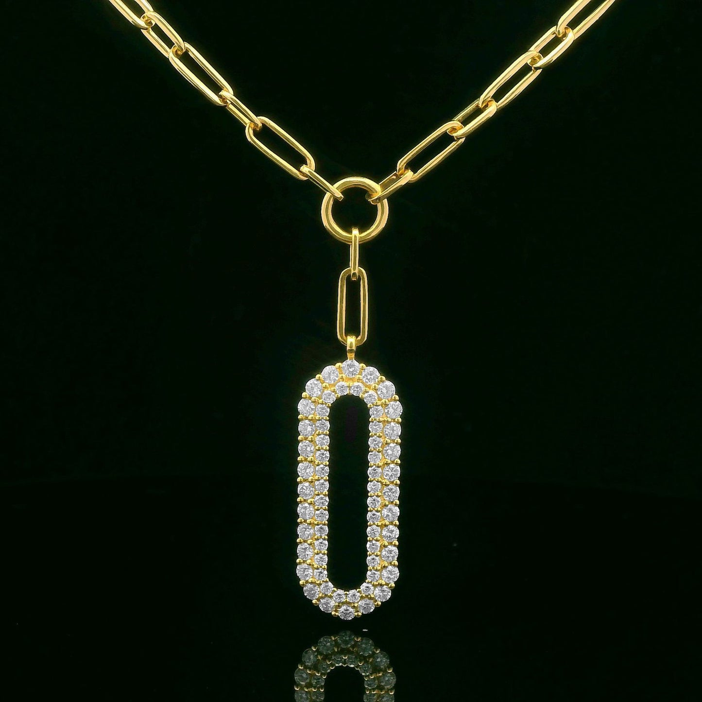 1.37CTW Elegant Gold Pendant Necklace