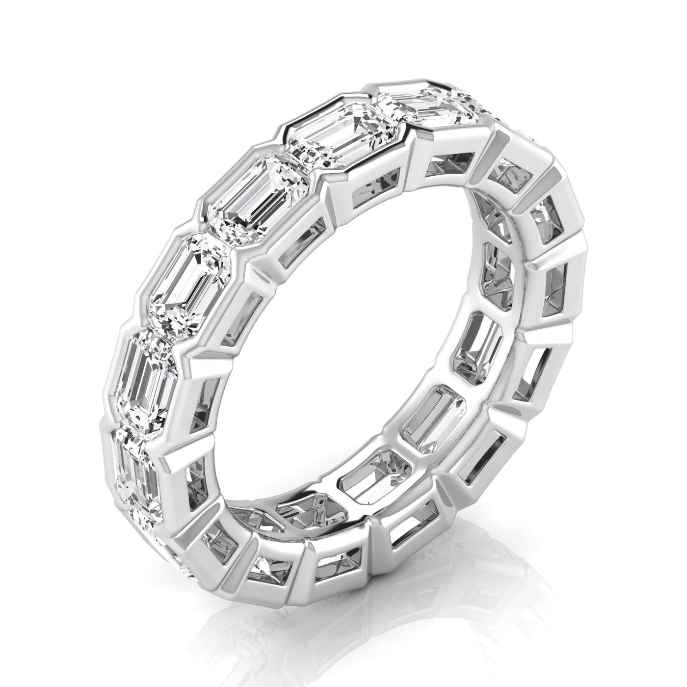 Eternity Bnd Eme - east-west-bezel-plat