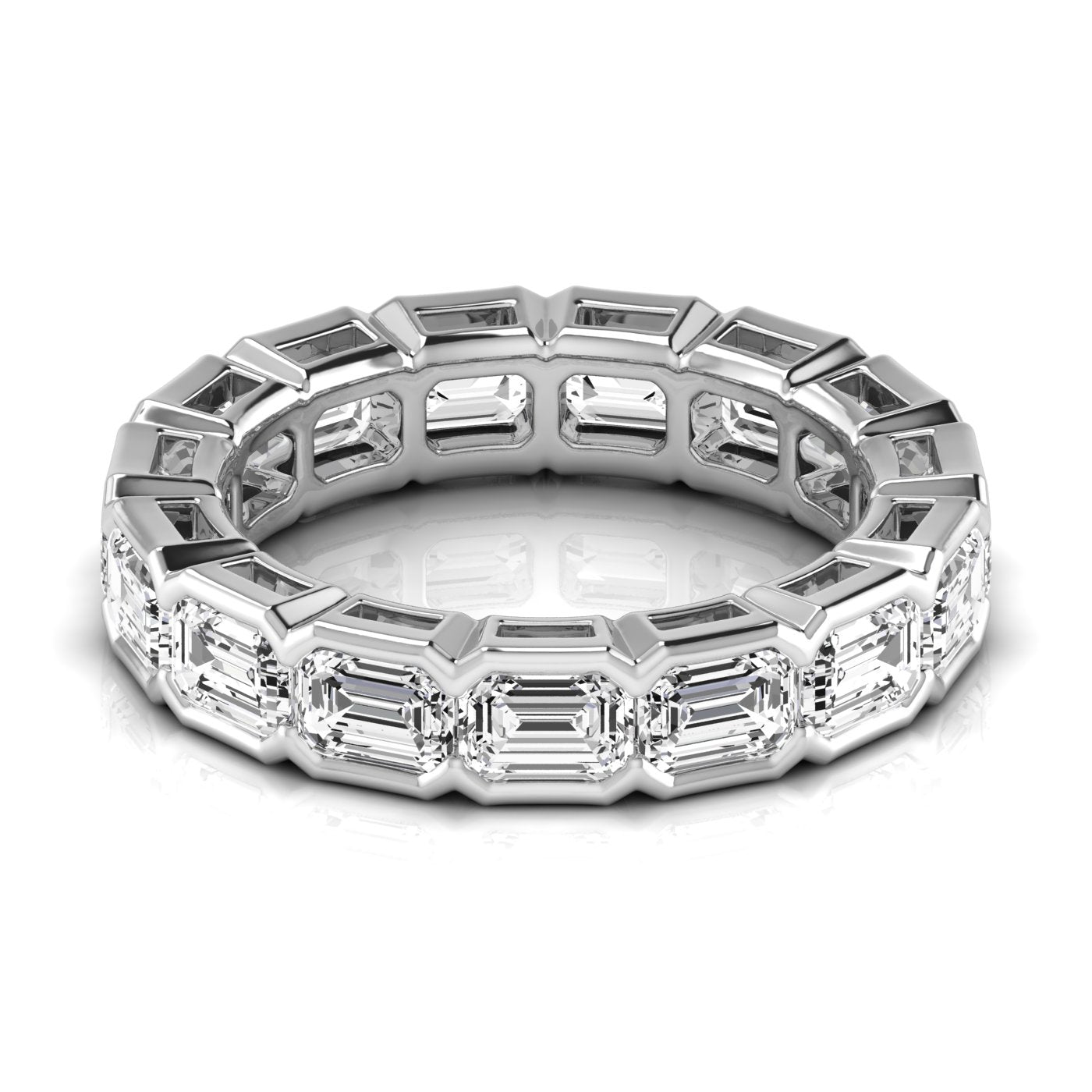 Eternity Bnd Eme - east-west-bezel-plat