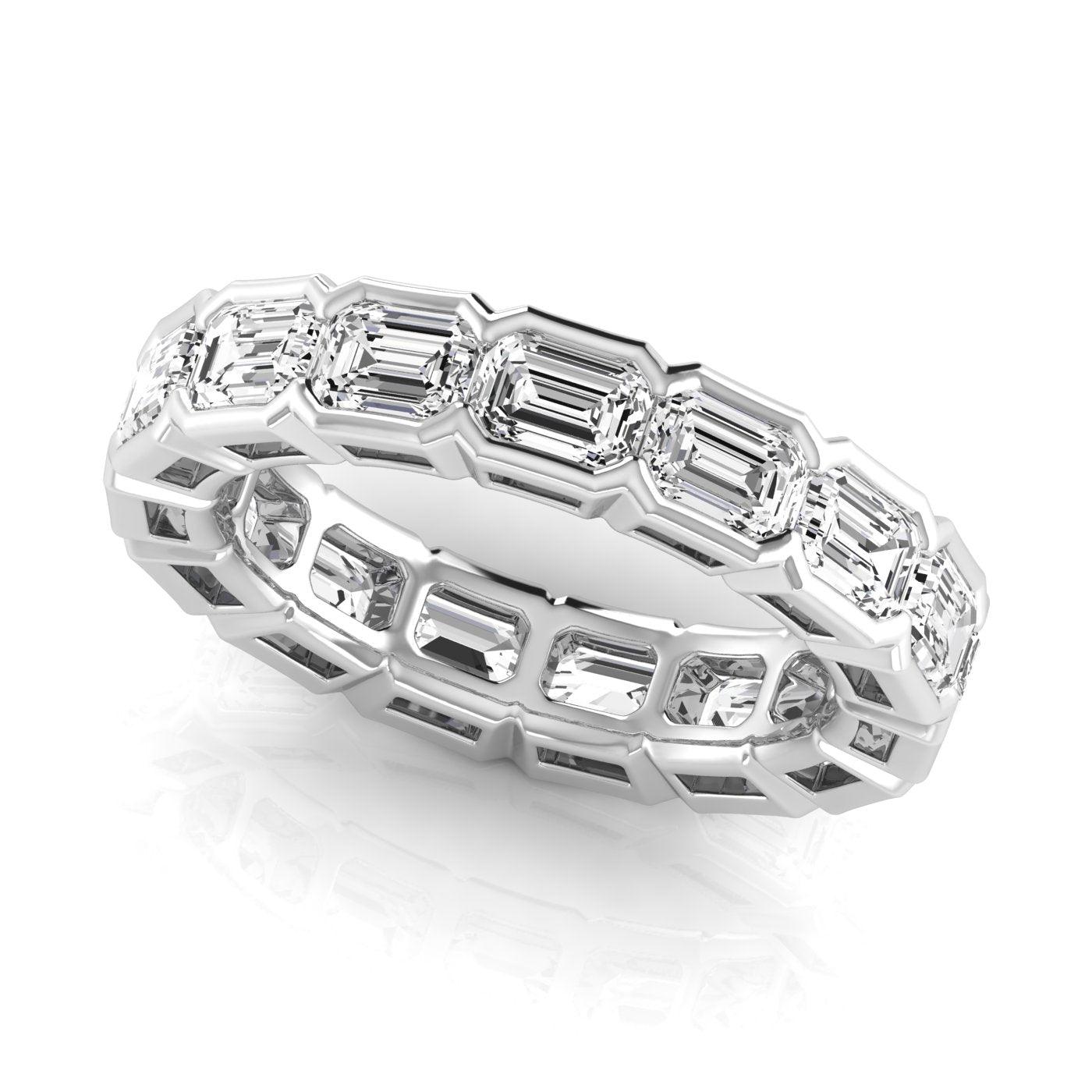 Eternity Bnd Eme - east-west-bezel-plat