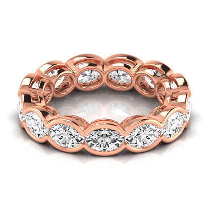 eternity band oval - east west half-bezel - rose gold