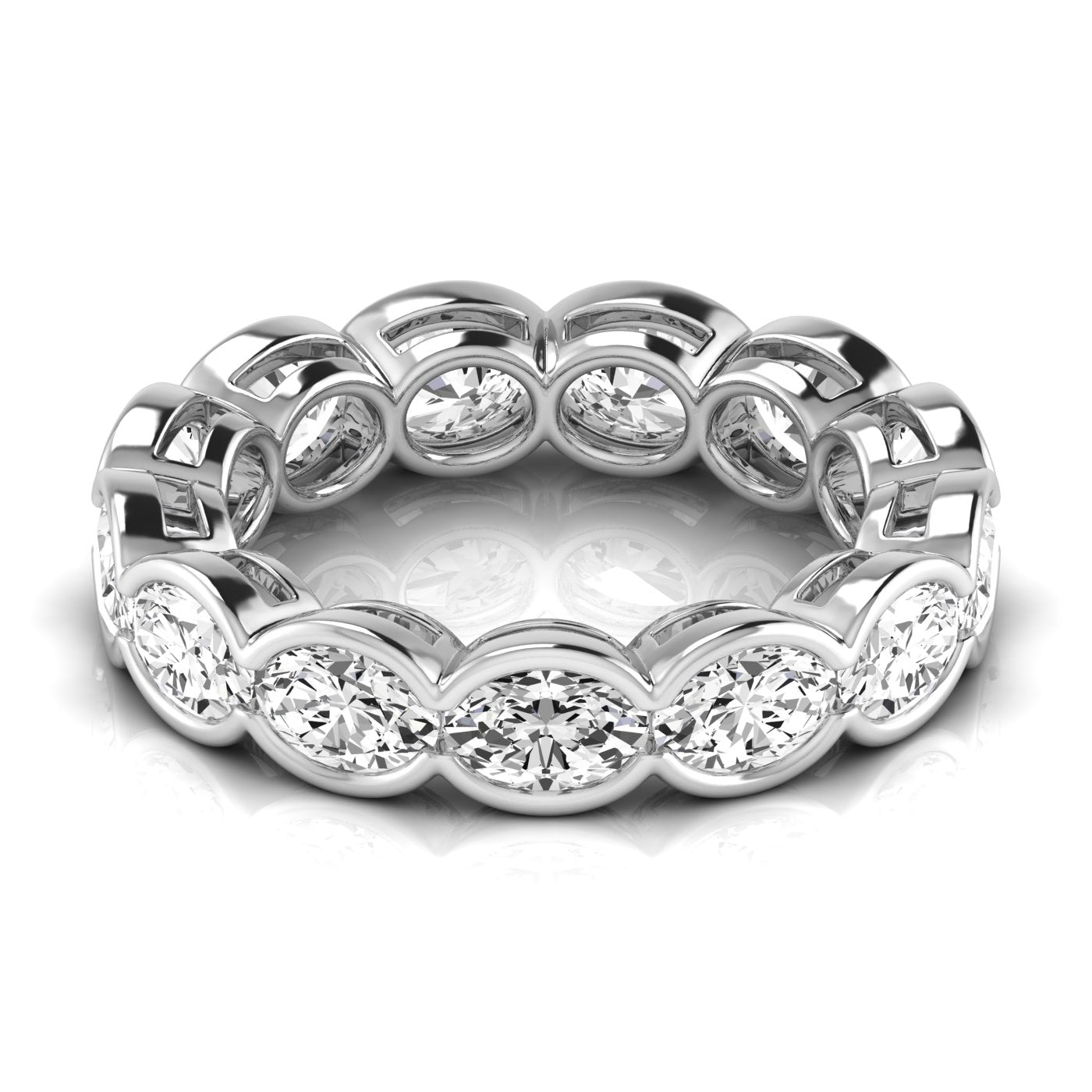 eternity band oval - east west half-bezel - plat