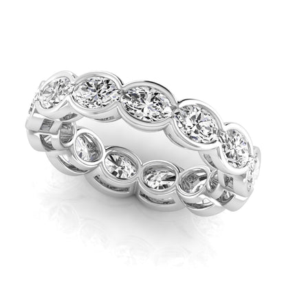 eternity band oval - east west half-bezel - plat
