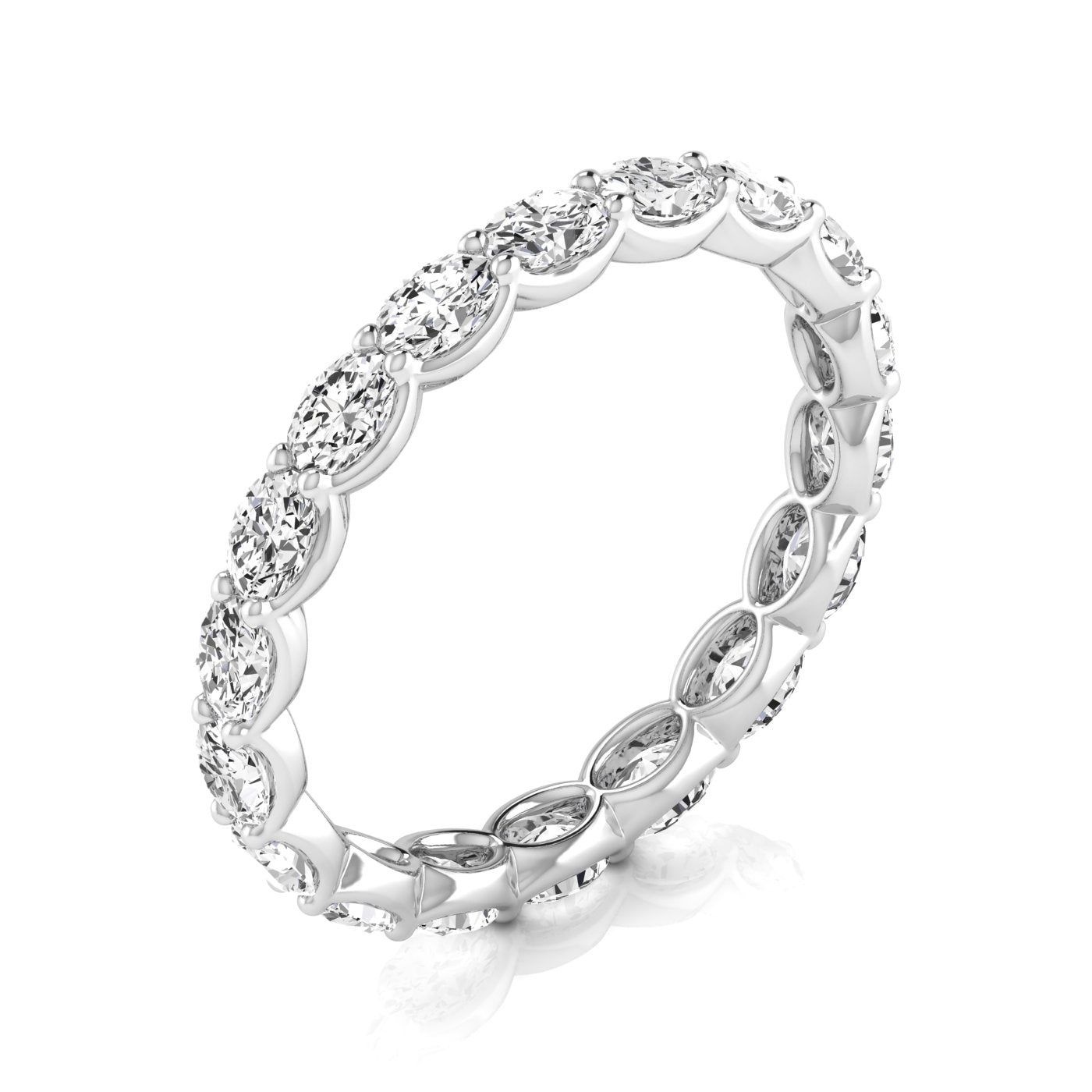 eternity band oval - east west - white gold