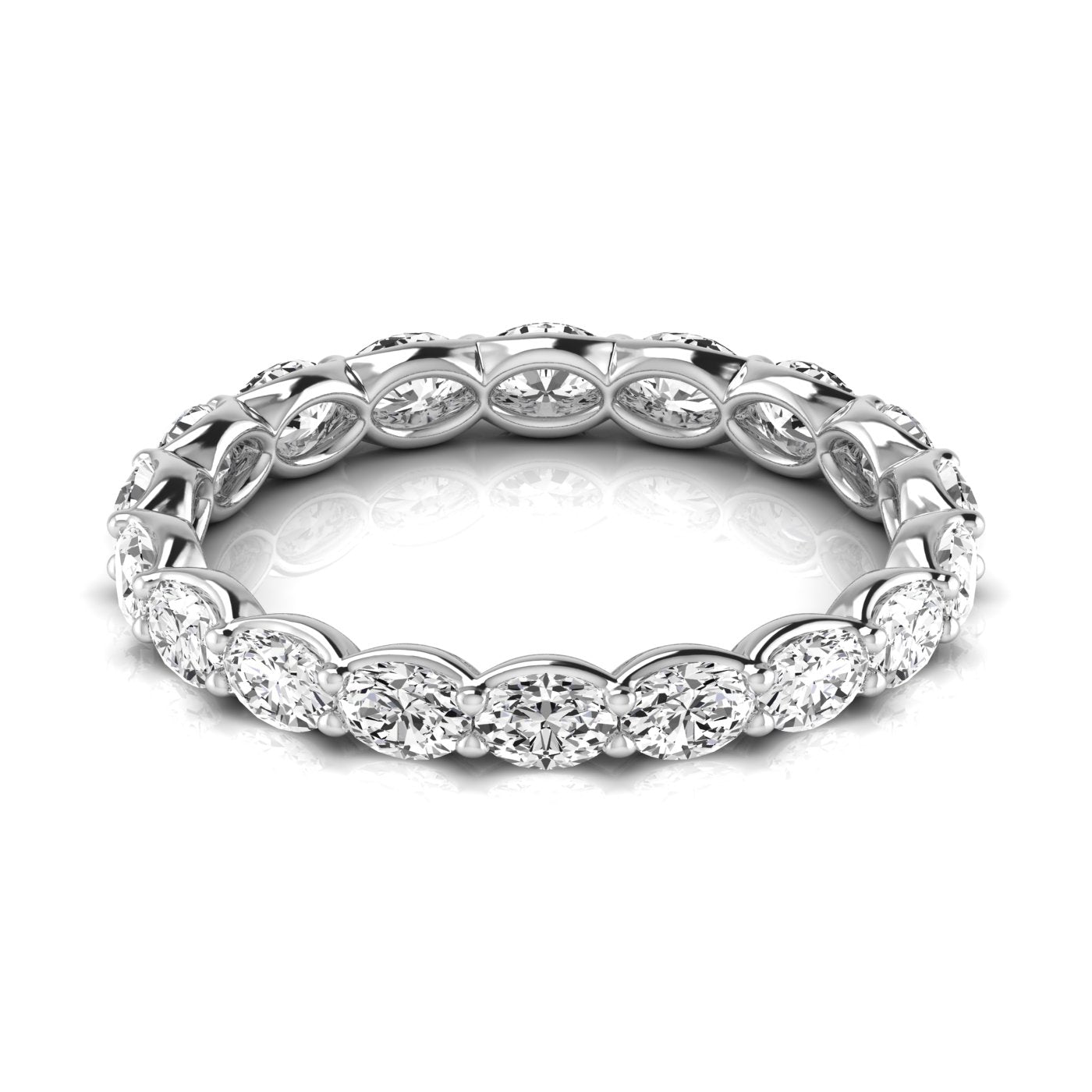 eternity band oval - east west - white gold
