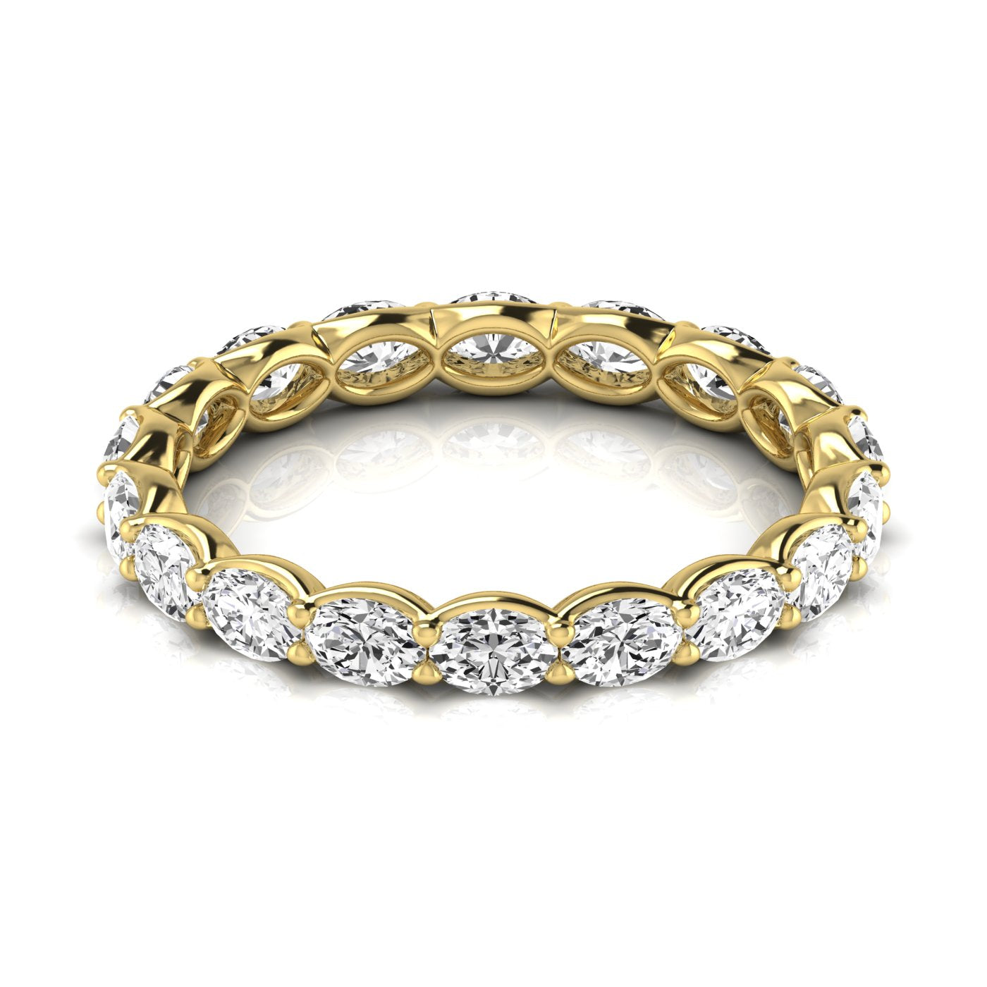 eternity band oval - east west - yellow gold
